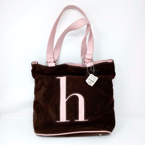 Jam Handbags - Jam by Jana Feifer Initial Suede Leather Tote Bag NWT